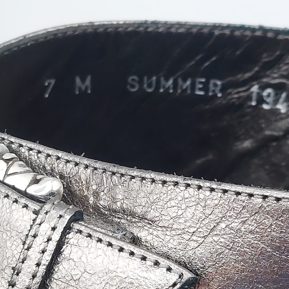 Brighton Summer Made In Italy Platfrom Cork Wedge Heel Sandals Pewter Women's 7 - Picture 9 of 10